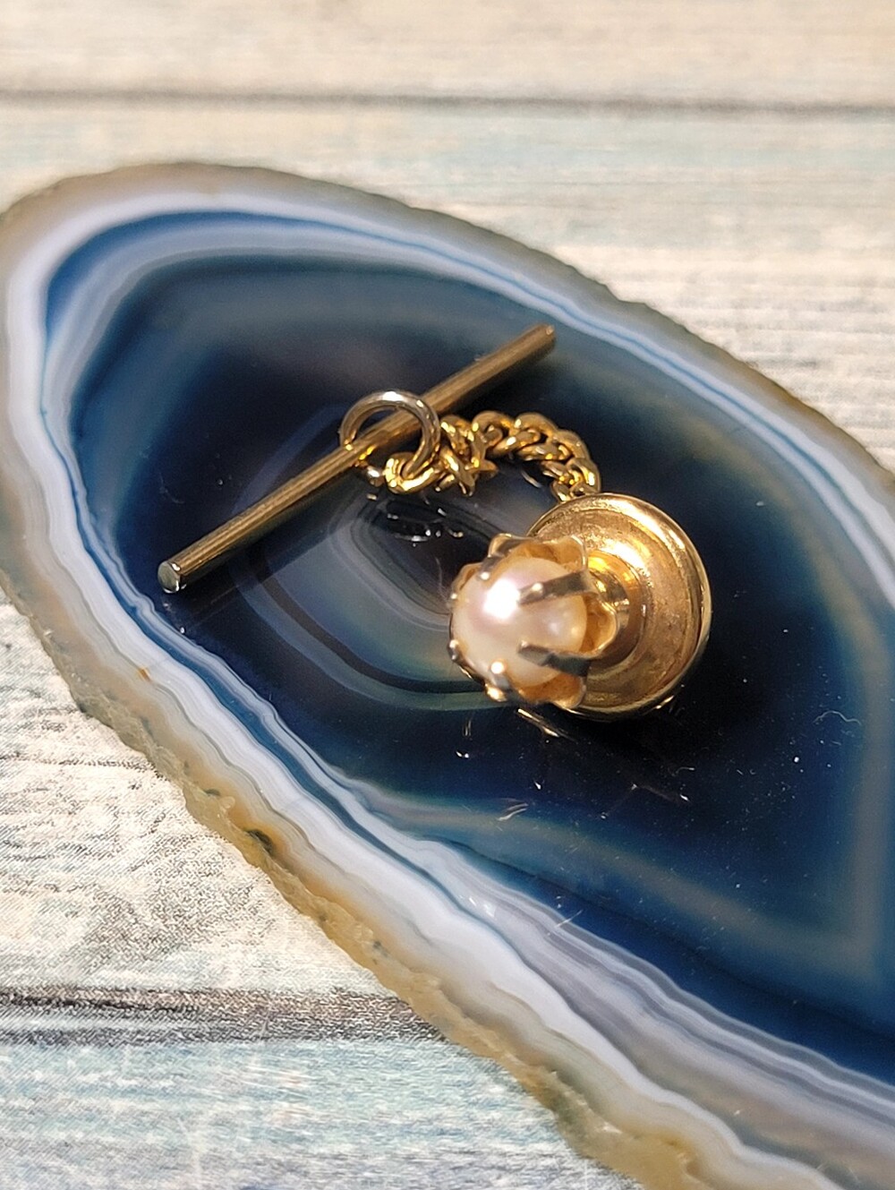 Gold Pearl  Lapel Pin